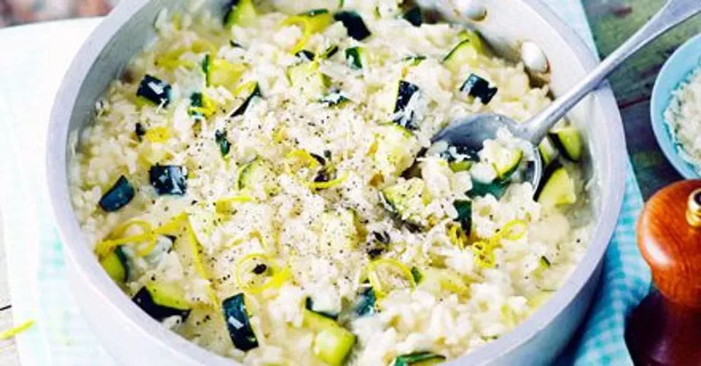 Risotto met courgette en citroen